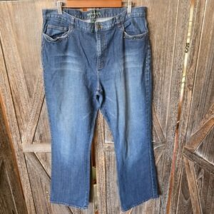 Lauren Jeans Co. Ralph Lauren Jeans Women's Size 16 Medium Wash Straight Rivets